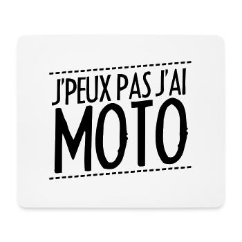 j'peux pas j'ai moto - Tapis de souris (format paysage) - blanc - Devant