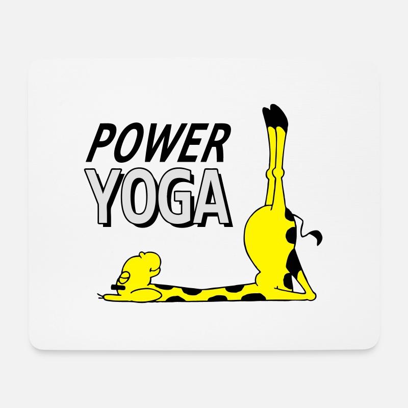Power Yoga Giraffe - Kerze (Vektor) - Mousepad (Querformat) - Weiß