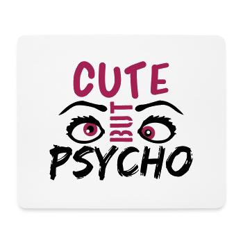 Des yeux mignons mais psycho sympas qui disent gentiment desi - Tapis de souris (format paysage) - blanc - Devant