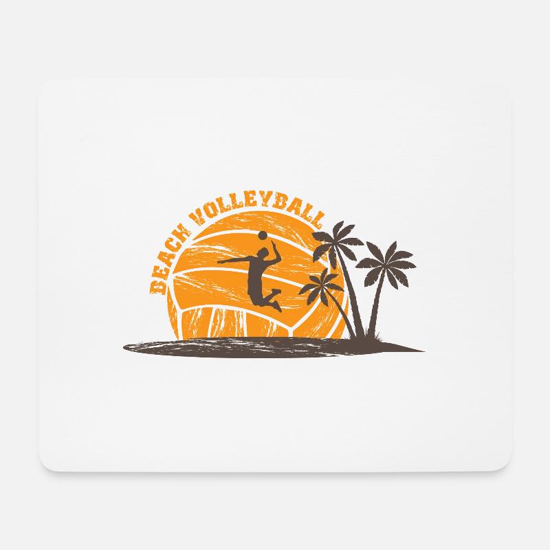 Beachvolleyball - Mousepad (Querformat) - Weiß