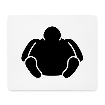 Sitting Fat Man - Tapis de souris (format paysage) - blanc - Devant