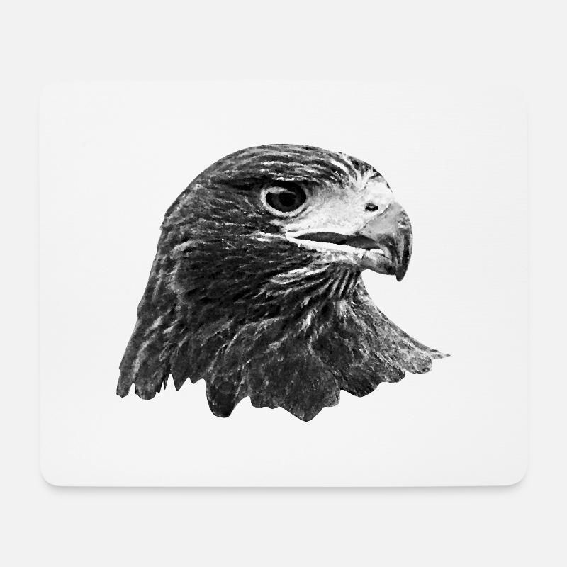 Adler, Falke, Bussard, grau - Mousepad (Querformat) - Weiß