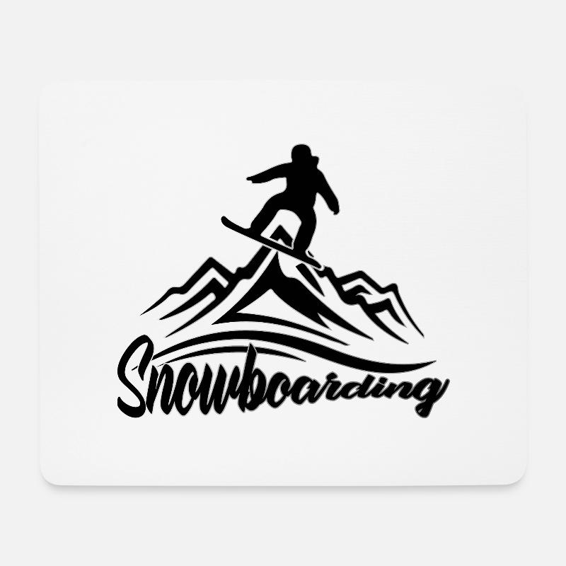 snowboard - Mousepad (Querformat) - Weiß