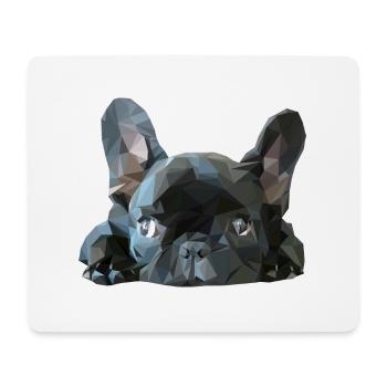 Idée de cadeau de bouledogue français Low Poly - Tapis de souris (format paysage) - blanc - Devant