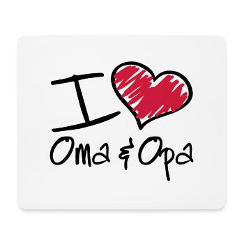 i_love_oma_opa_bv2 - Mousepad (Querformat) - Weiß - Vorne