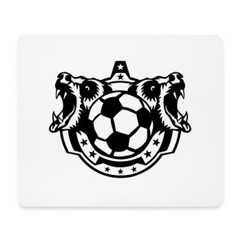 Fußball Bär Logo offenes Maul Zeichnung - Mousepad (Querformat) - Weiß - Vorne