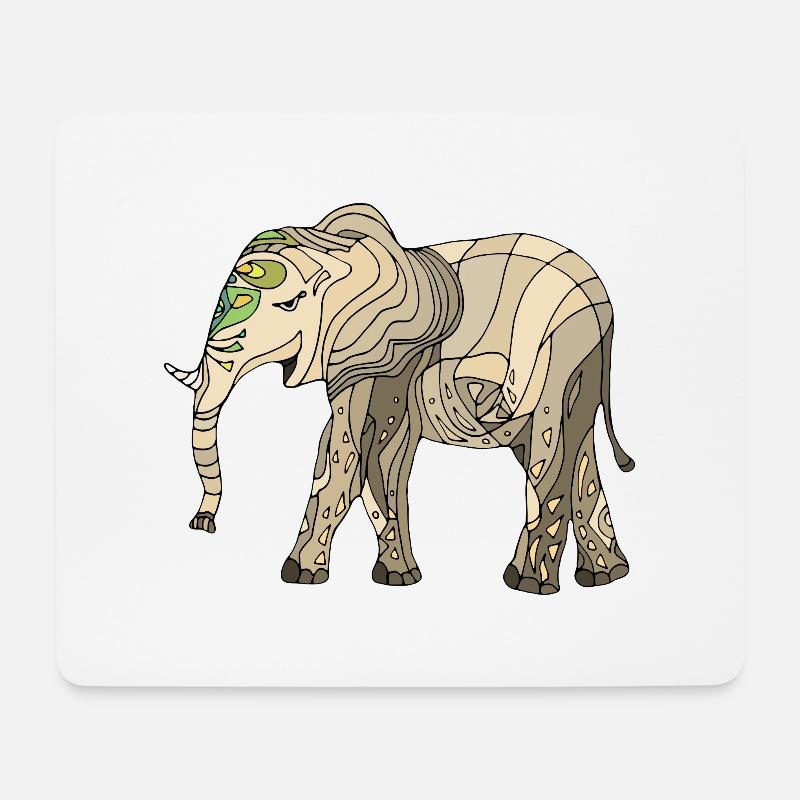 Elephant fortunately - Mouse Pad (horizontal) - white