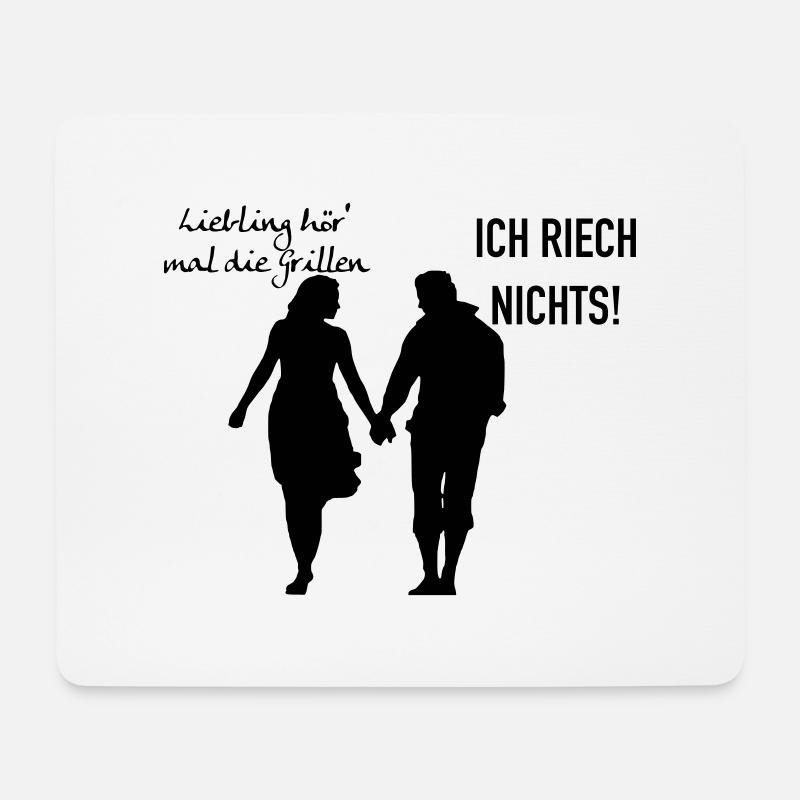 Grillen romantisch - Mousepad (Querformat) - Weiß