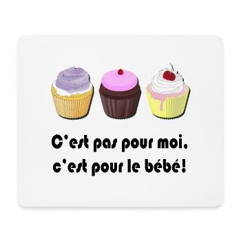 pour le bébé - Tapis de souris (format paysage) - blanc - Devant