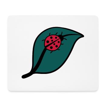 Petite coccinelle sur un dessin de la feuille - Tapis de souris (format paysage) - blanc - Devant