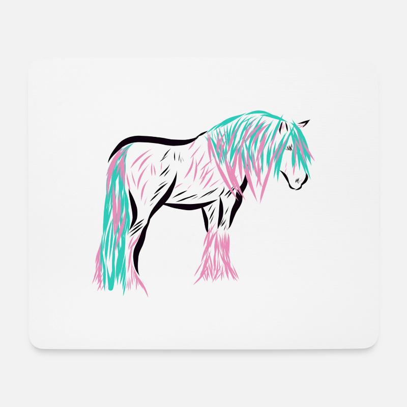 Pferd - Mousepad (Querformat) - Weiß