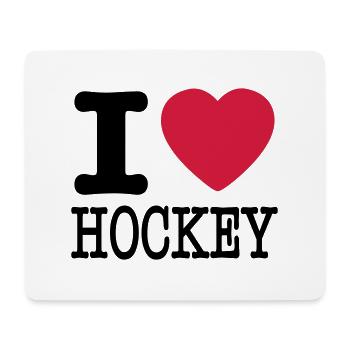i love hockey / I heart hockey - Mousepad (Querformat) - Weiß - Vorne