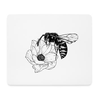 Abeille et fleur - Tapis de souris (format paysage) - blanc - Devant