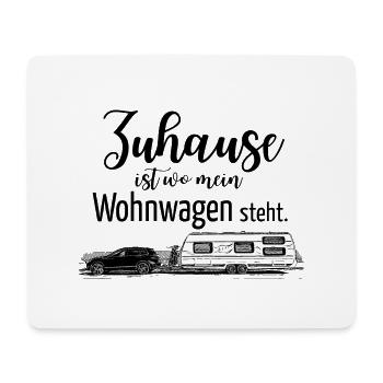 La maison est là où se trouve ma caravane (en noir et blanc) - Tapis de souris (format paysage) - blanc - Devant