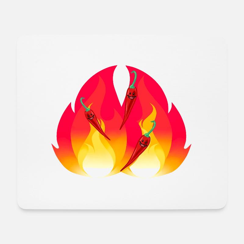 Feuriger Chilli schaft Gewürze Speise gesund - Mousepad (Querformat) - Weiß
