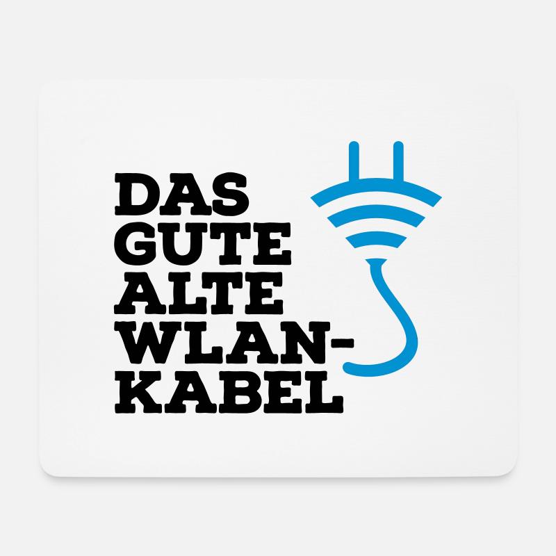 WLAN Kabel Computer Shirt - Mousepad (Querformat) - Weiß