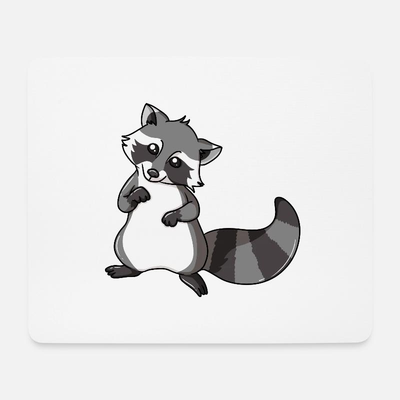 Waschbär Süßer Kleinbär Bär Tierliebe Geschenk - Mousepad (Querformat) - Weiß