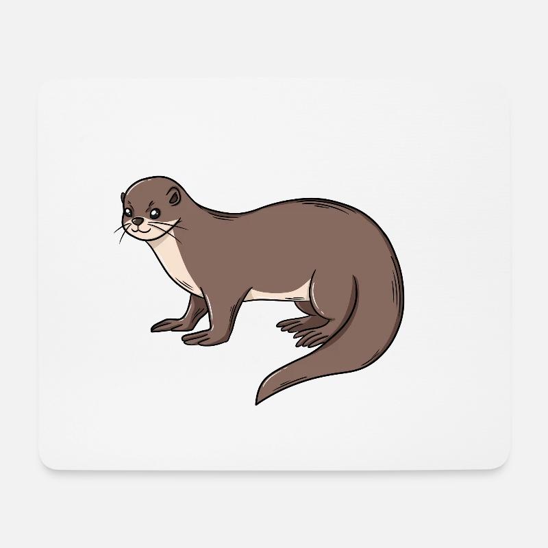 Otter Aquarius otter Dwarf otter gift - Mouse Pad (horizontal) - white
