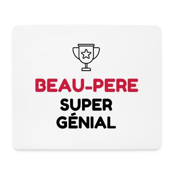Beau Père - Papa - Fête des Peres - Enfant - Bébé - Tapis de souris (format paysage) - blanc - Devant