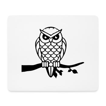 owl_001 - Tapis de souris (format paysage) - blanc - Devant