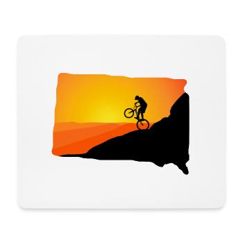 Downhill MTB mountain bike mountain bike mountains - Mouse Pad (horizontal) - white - Front