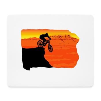 Downhill mountain bike MTB mountain bike mountains - Mouse Pad (horizontal) - white - Front