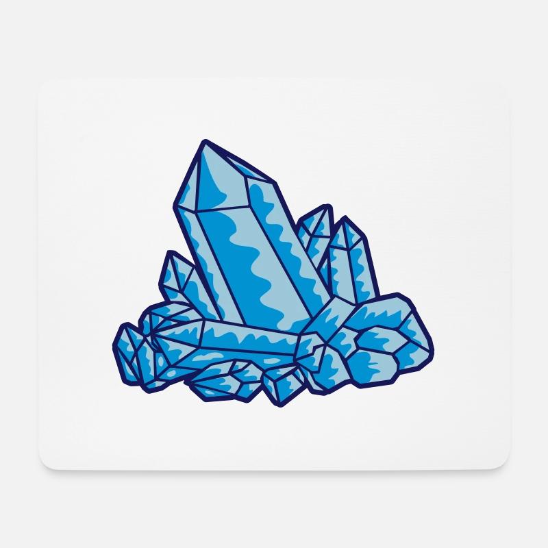 Kristall Edelstein Blau - Mousepad (Querformat) - Weiß