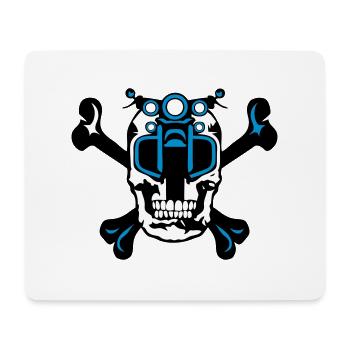 Tod Kopf Motorrad os crane skull - Mousepad (Querformat) - Weiß - Vorne