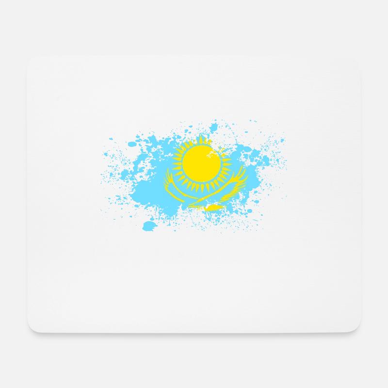 Kazakhstan Kasachstan Flagge Geschenkidee - Mousepad (Querformat) - Weiß