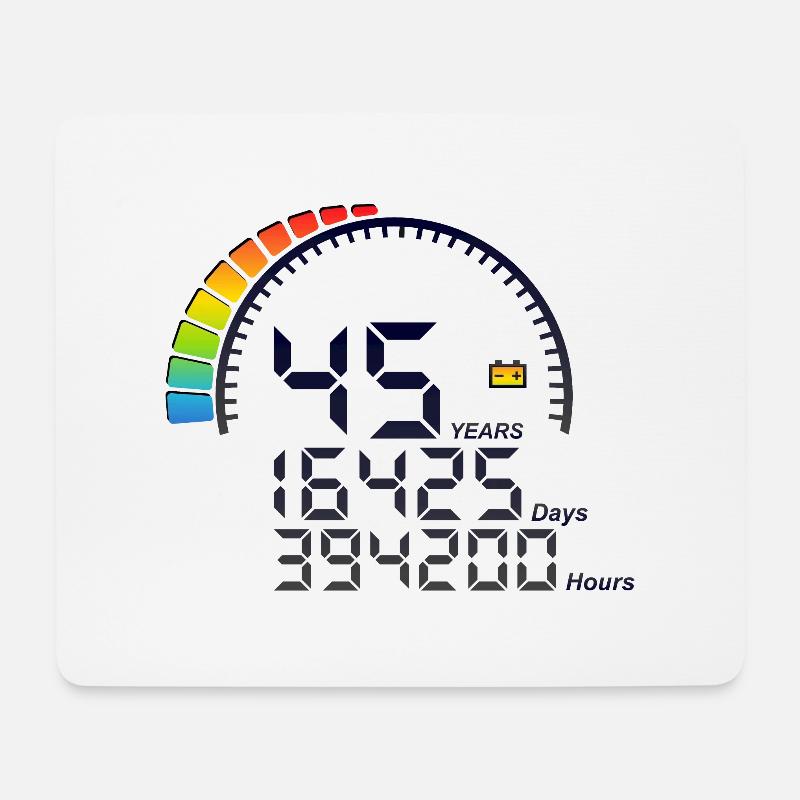 45 years anniversary counter days hours - Mouse Pad (horizontal) - white