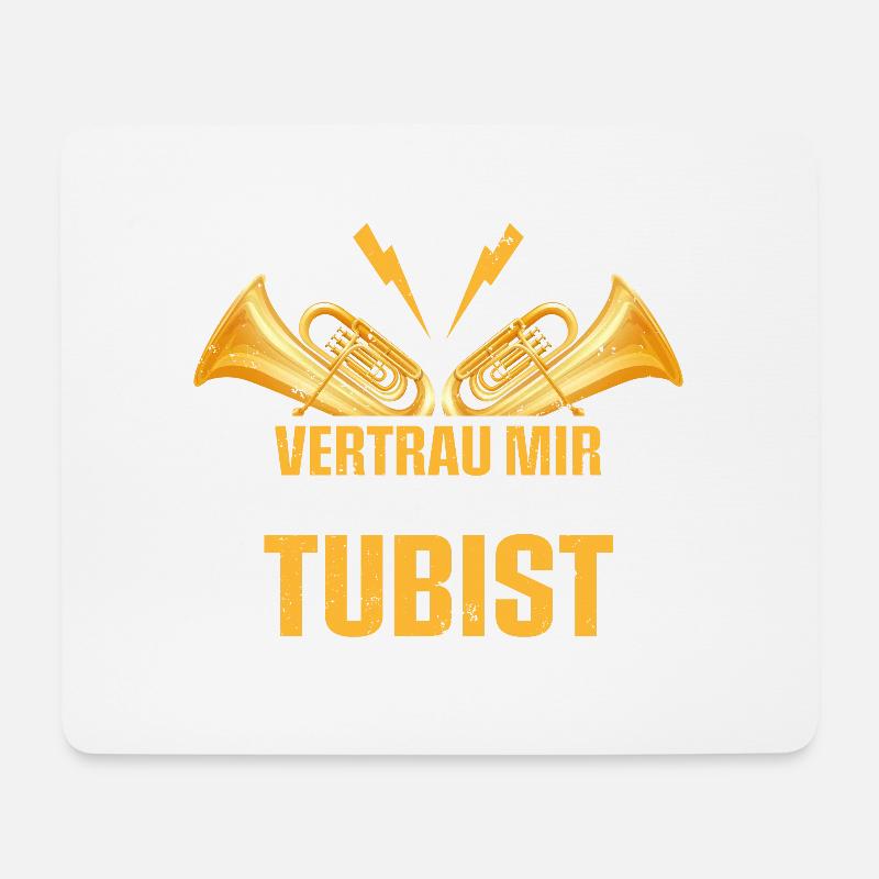 Vertrau mir, ich bin der Tubist, Tuba Geschenk - Mousepad (Querformat) - Weiß