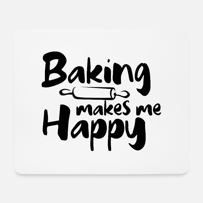 Backen macht mich glücklich Bäcker Torte Spaß - Mousepad (Querformat) - Weiß