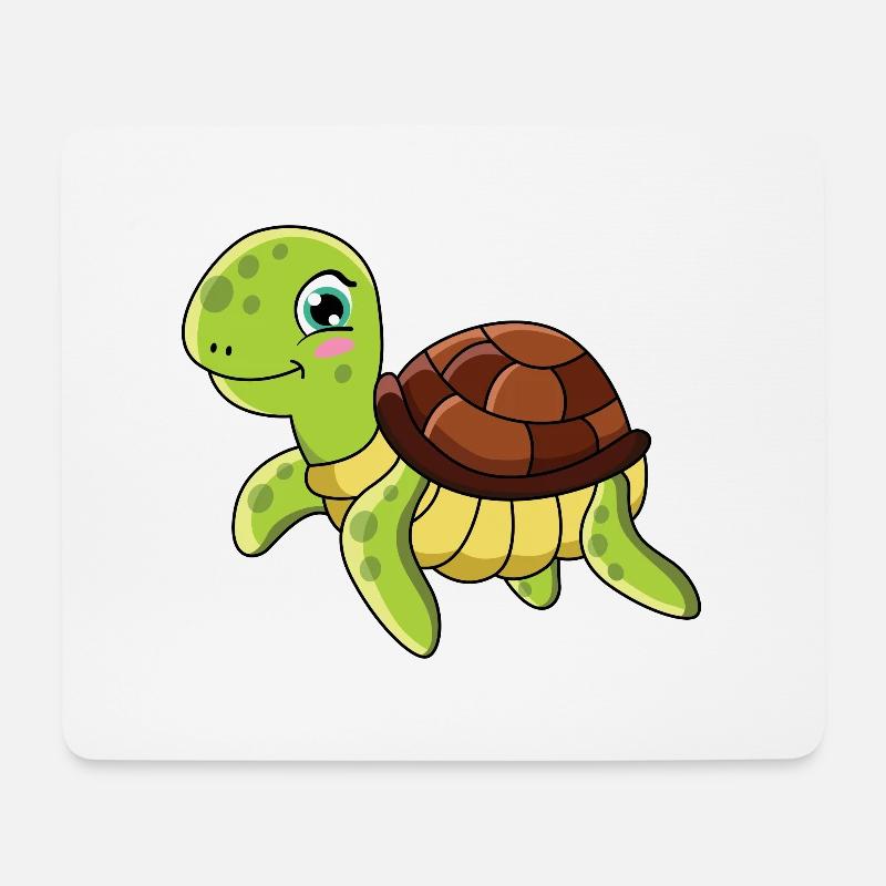 Schildkröte Cartoon - Mousepad (Querformat) - Weiß