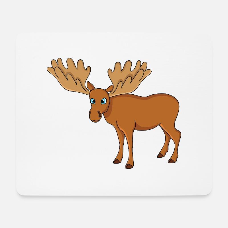 Elch - Mousepad (Querformat) - Weiß