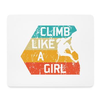 Grimpez comme une fille Alpinistes rétro - Tapis de souris (format paysage) - blanc - Devant