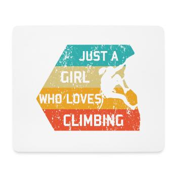 Just A Girl Who Loves Climbing Retro Kletterer - Mousepad (Querformat) - Weiß - Vorne