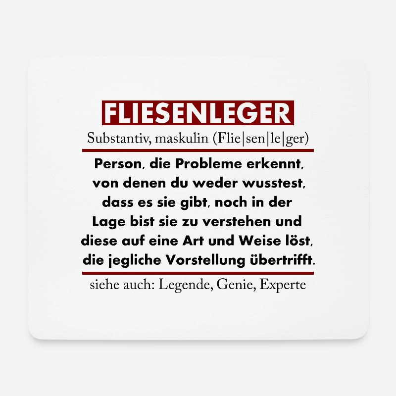 Fliesenleger - Mousepad (Querformat) - Weiß