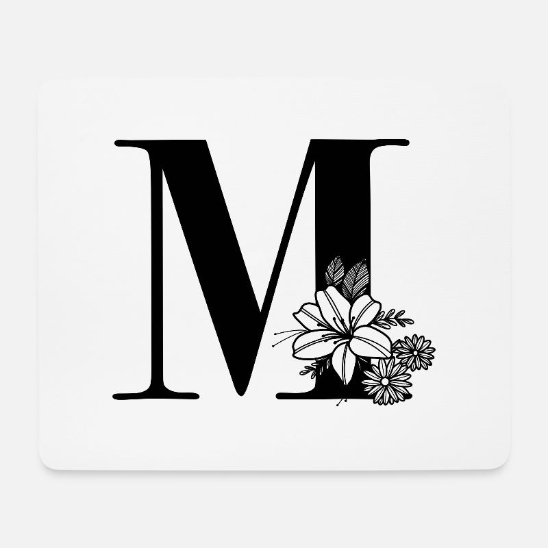 Buchstabe M - Mousepad (Querformat) - Weiß