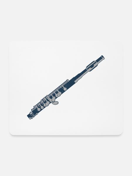 Querflöte - Mousepad (Querformat) - Weiß