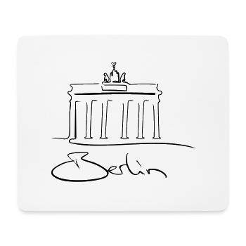 Berlin Line Art - Minimaliste - Tapis de souris (format paysage) - blanc - Devant