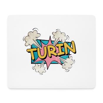 Turin Turin Turin Italie City Font Pop Art Comic - Tapis de souris (format paysage) - blanc - Devant