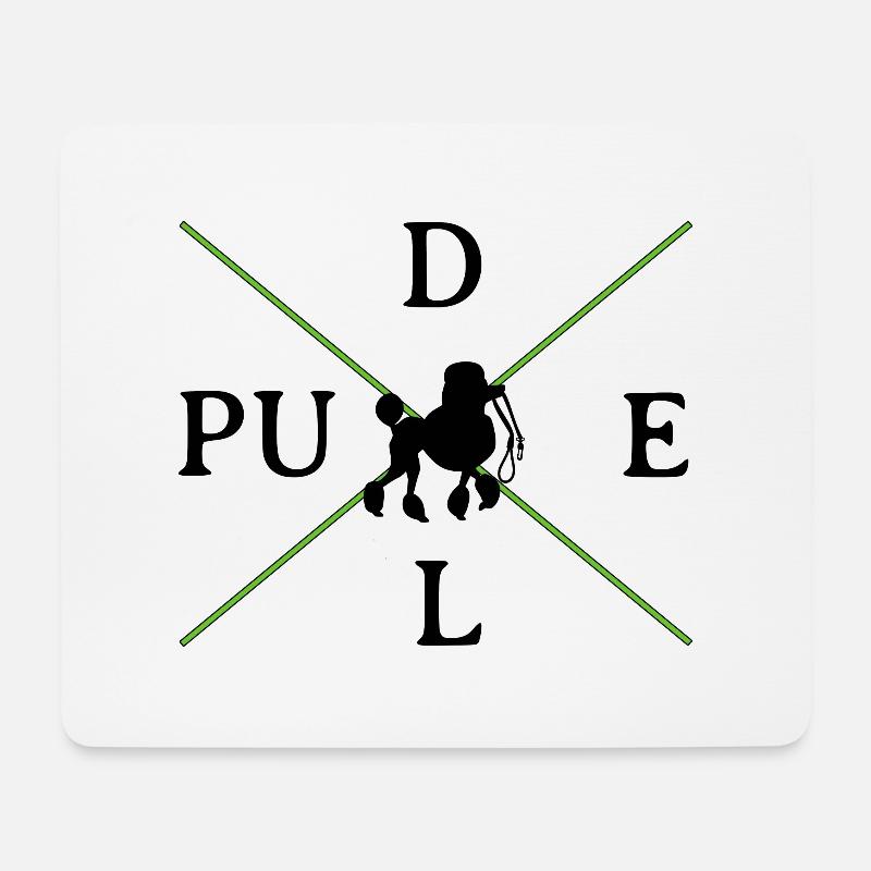 Klassisch schlichtes Pudelmotiv schwarz / grün - Mousepad (Querformat) - Weiß