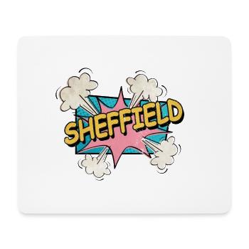 Sheffield England UK City Font Pop Art Comic - Mouse Pad (horizontal) - white - Front
