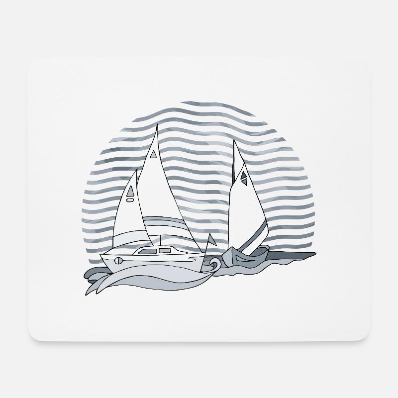 Segelboote - Mousepad (Querformat) - Weiß