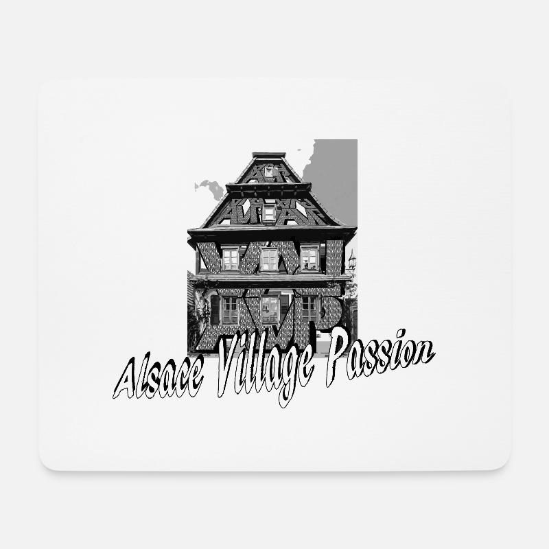 Elsässer Dorf Passion AVP Haus - Mousepad (Querformat) - Weiß