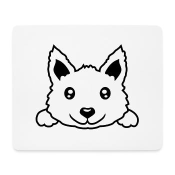 Petit design de chien mignon - Tapis de souris (format paysage) - blanc - Devant