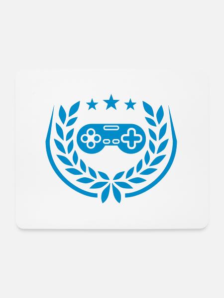 Sterne Lorbeerkranz Controller Retro - Mousepad (Querformat) - Weiß