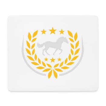 Laurel wreath Horse Star Coat of Arms - Mouse Pad (horizontal) - white - Front