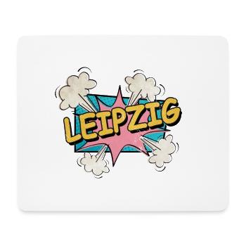 Leipzig Deutschland Stadt Schrift Pop Art Comic - Mousepad (Querformat) - Weiß - Vorne