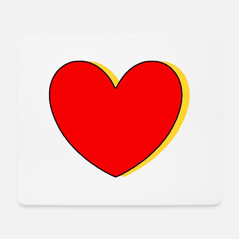 rotes Herz rot rote Herzen Valentinstag - Mousepad (Querformat) - Weiß